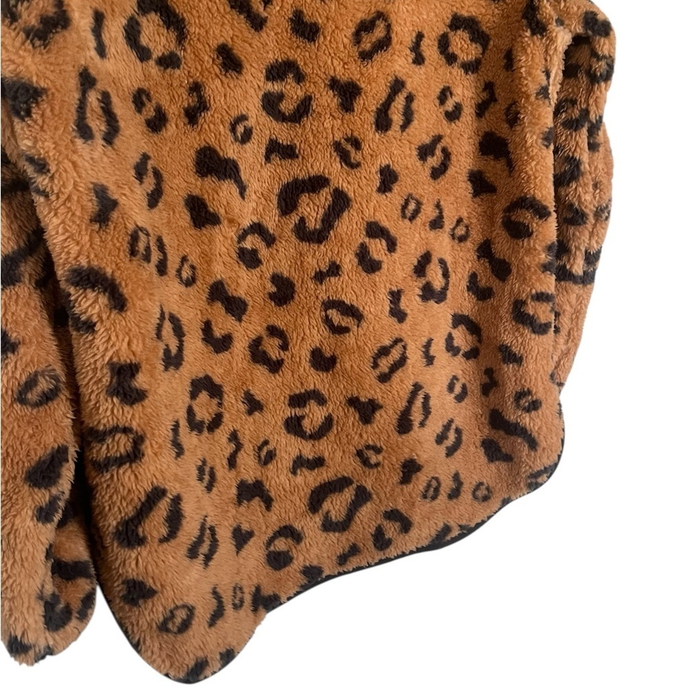 Simply Southern Leopard Animal Print 1/4 Zip Sherpa Pullover, Women’s Sz S - Picture 5 of 9
